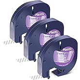 USUPERINK 3 Pack Compatible for Dymo Letratag Refills Clear Plastic Label Tape 16952 S0721530 12mm x 4m 1/2'' x 13' for Dymo Letratag Label Maker Refills LetraTag Plus LT-100H LT-100T 200B