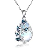 Peacock Necklace 925 Sterling Silver Peacock Moonstone Pendant Jewelry Moonstone Gifts for Women Lovers
