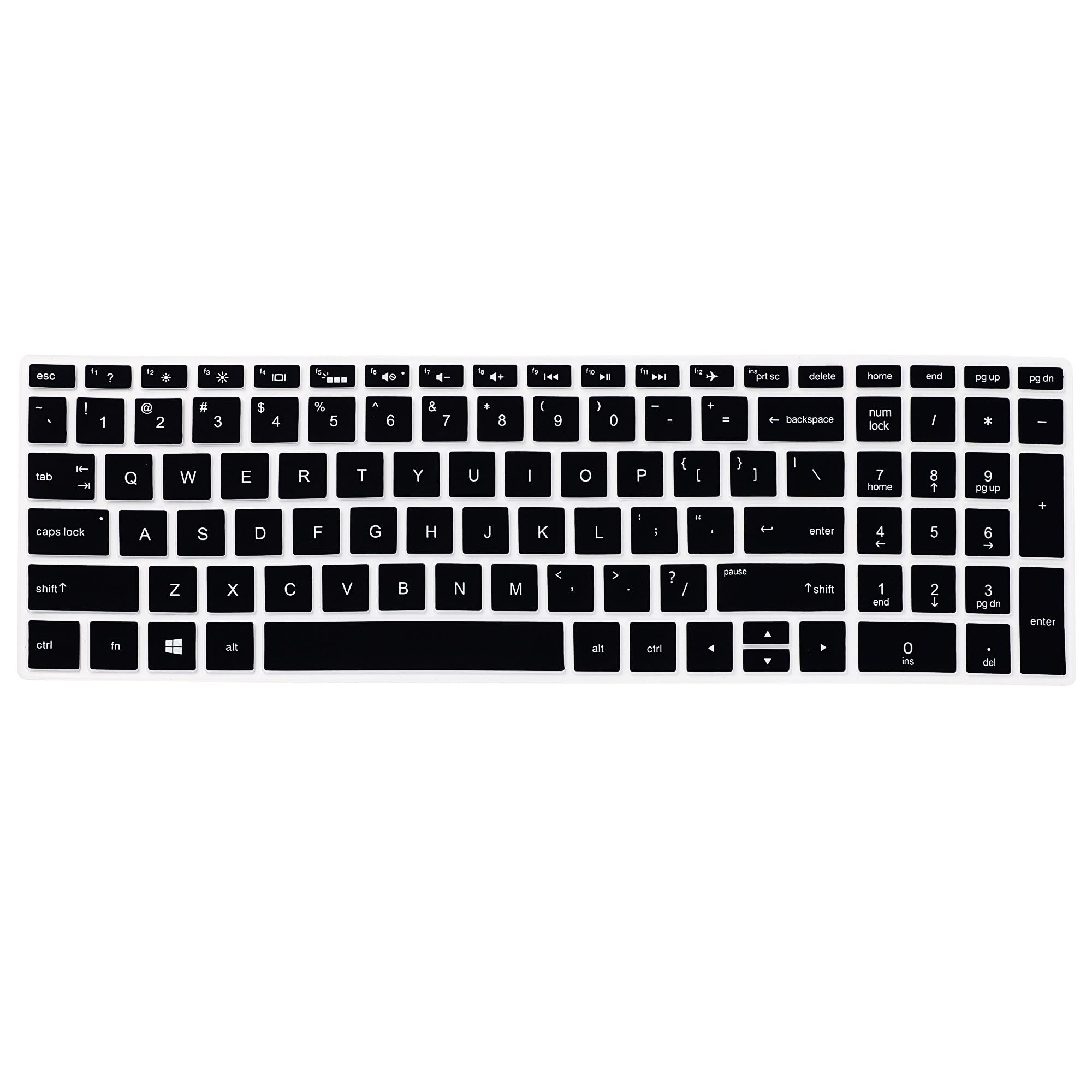 Photo 1 of uxcell 1 PC Ultra Thin Silicone Keyboard Cover Protector, QWERTY Layout Protective Keyboard Skin Laptop Keyboard Cover Film Accessories for HP Pavilion 15 Laptop, Clear Black