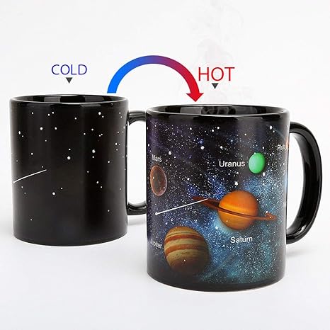 Heat Changing Mug Solar System Color Changing Magic Coffee Mug Heat Sensitive Porcelain Tea Cup Xmas Funny Gifts10 Oz