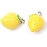 Craftdady Fruit Dangle Charms Pendants Cute Resin Food Pendants Apple Orange Pineapple Strawberry Pendants Lovely Vegetable Mushroom Charms for DIY Craft Earring Bracelet Necklace Jewelry Making