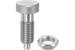 HARFINGTON Spring Plunger with Knurled Handle M16x2 Pin Dia.8mm Retractable Release Pins Stainless Steel Non-Locking Retractable Index Plunger for Industrial Equipment Location Pin