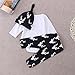Baby Boys Cute Deer Bodysuits with Leggings and Hat 3pcs Outfits Newborn Clothes (12-18M, Black)