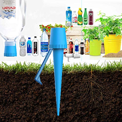 Aisheny 12Pcs Upgraded Self Watering Spikes System, Automatic Vacation Drip Irrigation Watering Devices, Plant Waterer with Holder Anti-Fall, Slow Release Control Switch for Outdoor Indoor Plants Tree
