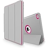 iPad Air 2 case, Cellularvilla Heavy Duty Full Body Rugged Case [Hard + Soft] Built in Screen Protector [Auto Wake / Sleep Feature] for Apple iPad Air 2 / iPad 6 (6th Generation) (Hot Pink Grey)