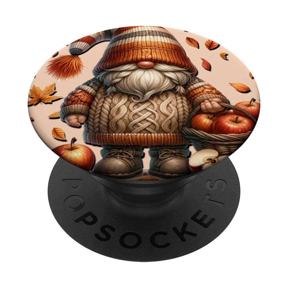 Cute Fall Gnome For Women With Falling Leaves Its Fall Yall PopSockets Swappable PopGrip