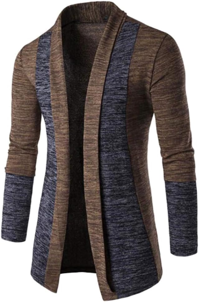 Ladieshow Mens Cardigan Sweater Autumn Winter Long Sleeve Open Front Coat