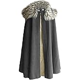 Mens Viking Cloak Fur Cape Costume Medieval Renaissance King With Fur Cloak Halloween Cosplay