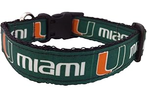 ALL STAR DOGS NCAA Miami Hurricanes Dog Collar, Medium