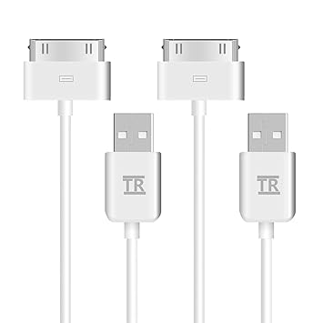 iPhone 4s Cable,iPad 2 Cable,TechRise 2-Pack APPLE MFI CERTIFIED Sync and Charging Cable (Length 1 Meter) for iPhone 4/4S, iPhone 3G/3GS, iPad 1/2/3, iPod -White