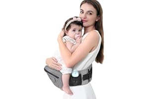 LANDICI Baby Hip Carrier, Toddler Hip Carrier with Adjustable Waistband & Breathable Mesh, Ergonomic Baby Holder with Non-Slip Hip Seat Surface for Newborns & Toddlers up to 45lbs, Grey