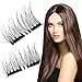 New Magnetic False Eyelashes-Ultra Thin 3D Fiber Reusable Extension Perfect for Deep Set Eyes & Round Eyes (8 Pairs Short Dual Magnetic Eyelashes)