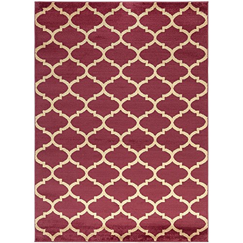 Ottomanson Royal Collection Moroccan Trellis NonSlip Jute Backing Area