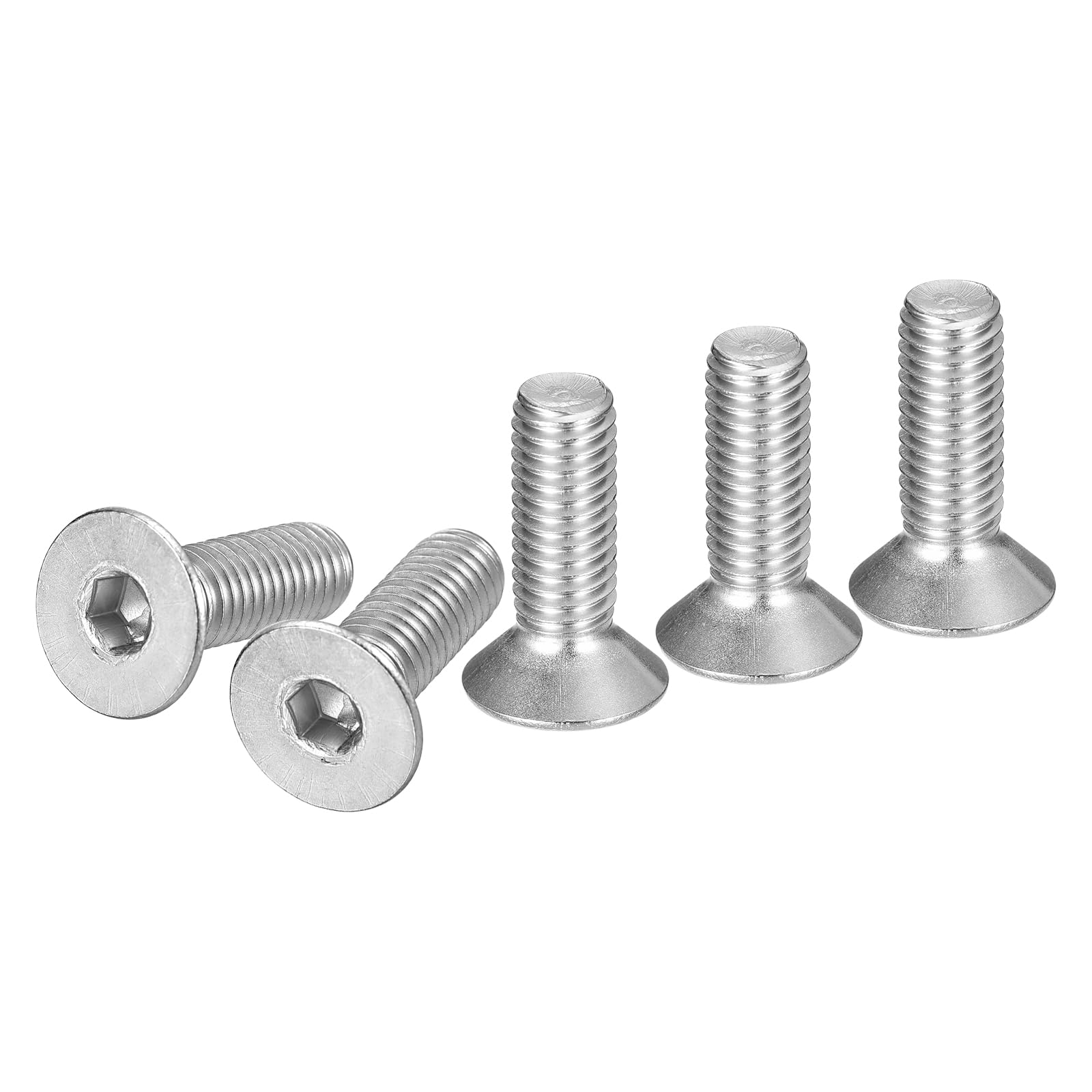 DTGN M8-1.25 x 25mm Flat Head Socket Cap Screws, 25 Pack 304 Stainless Steel Hex Socket Flat Head Screws, Full Thread, Countersunk Bolts — image 1