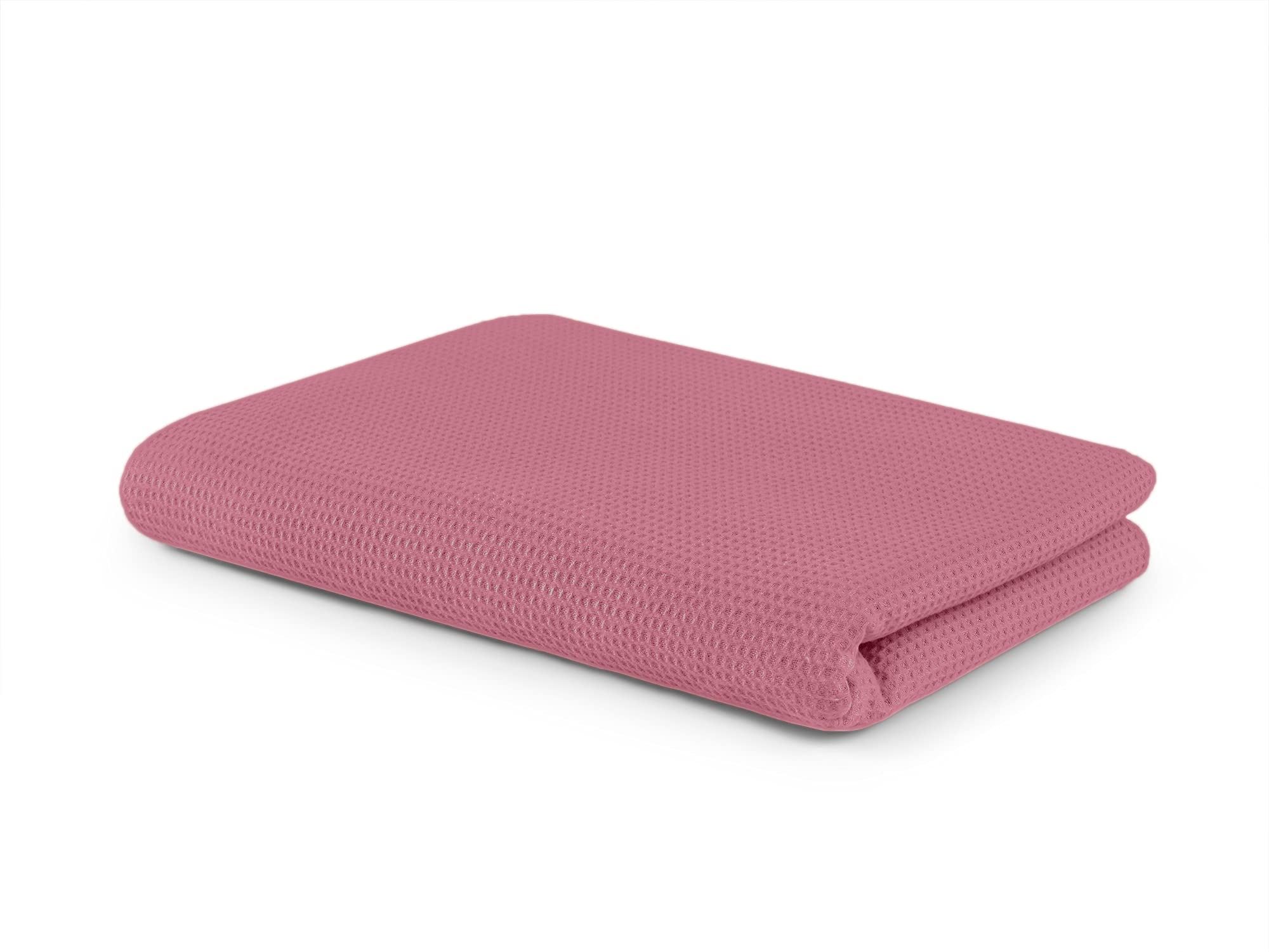SETEX Waffle Pique Cuddly Blanket, Versatile Blanket Made of 100% Cotton, Suitable as a Blanket, Bedspread, Summer Blanket, Outdoor Blanket and More, 150 x 200 cm, Pink