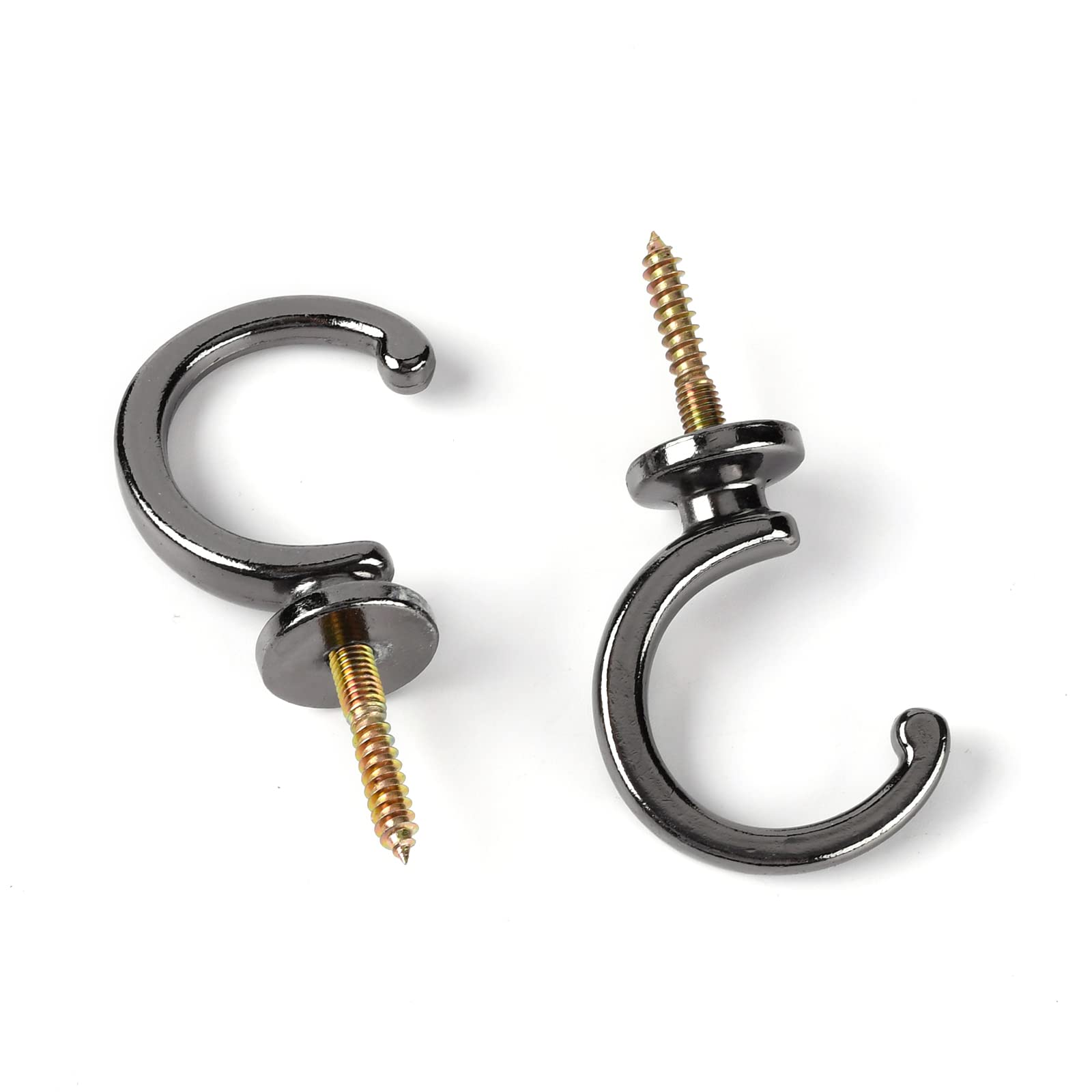 Spritewelry 4pcs Screw in Hooks C-Hanger Hooks Metal Screw-in Hooks Under Ceiling Hooks for Hanging Gunmetal Hanging Cup Ceiling Hooks Porch Bathroom Kitchen Wall Hang Hooks