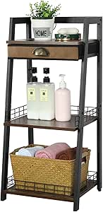 Amazon.com: 3-Tier Bathroom Ladder Shelf, Bathroom Floor Storage Shelf ...