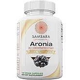 Samsara Herbs Aronia Berry 20:1 Extract (120x500mg Capsules) - Antioxidant, Flavonoids and Polyphenols Supplement - High ORAC - Native American Berry - Improved Wellbeing