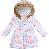 HMBEIXYP Girls Winter Coats Hooded Jackets Zipper Parka Warm Outwear for 4-12T