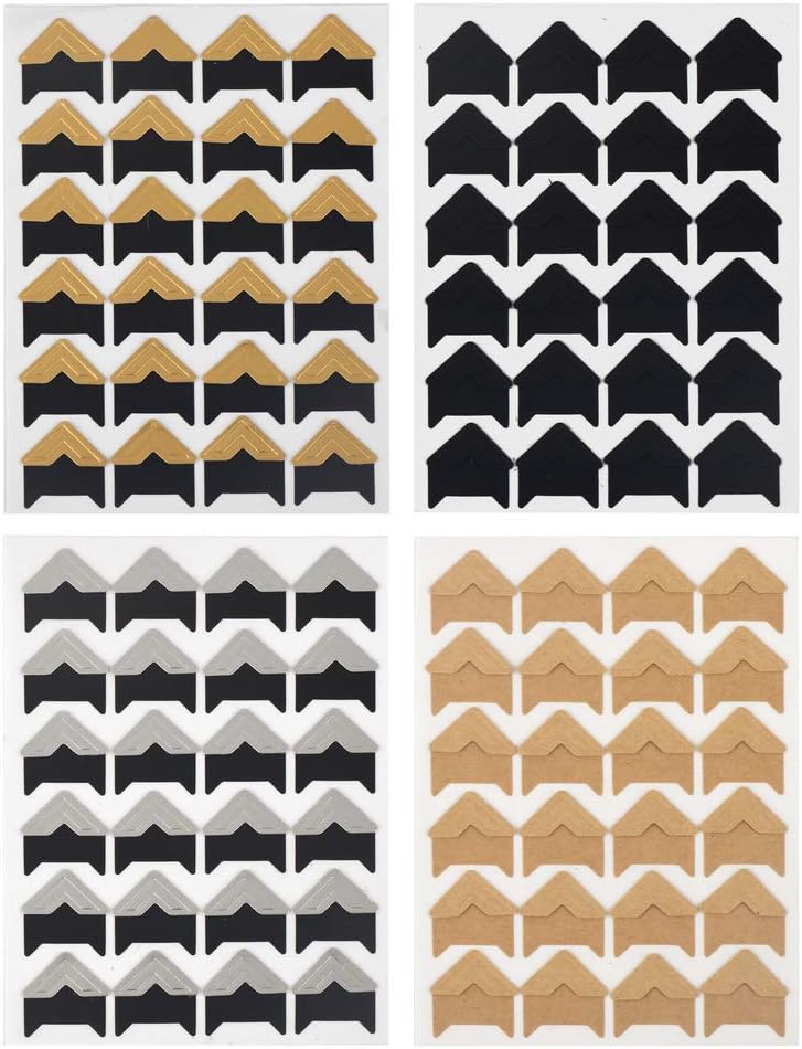 ewtshop® 240 Fotoecken im Set, selbstklebend, 5 Farben, Fotoklebeecken für DIY-Projekte, Fotoalben oder Erinnerungsbuch