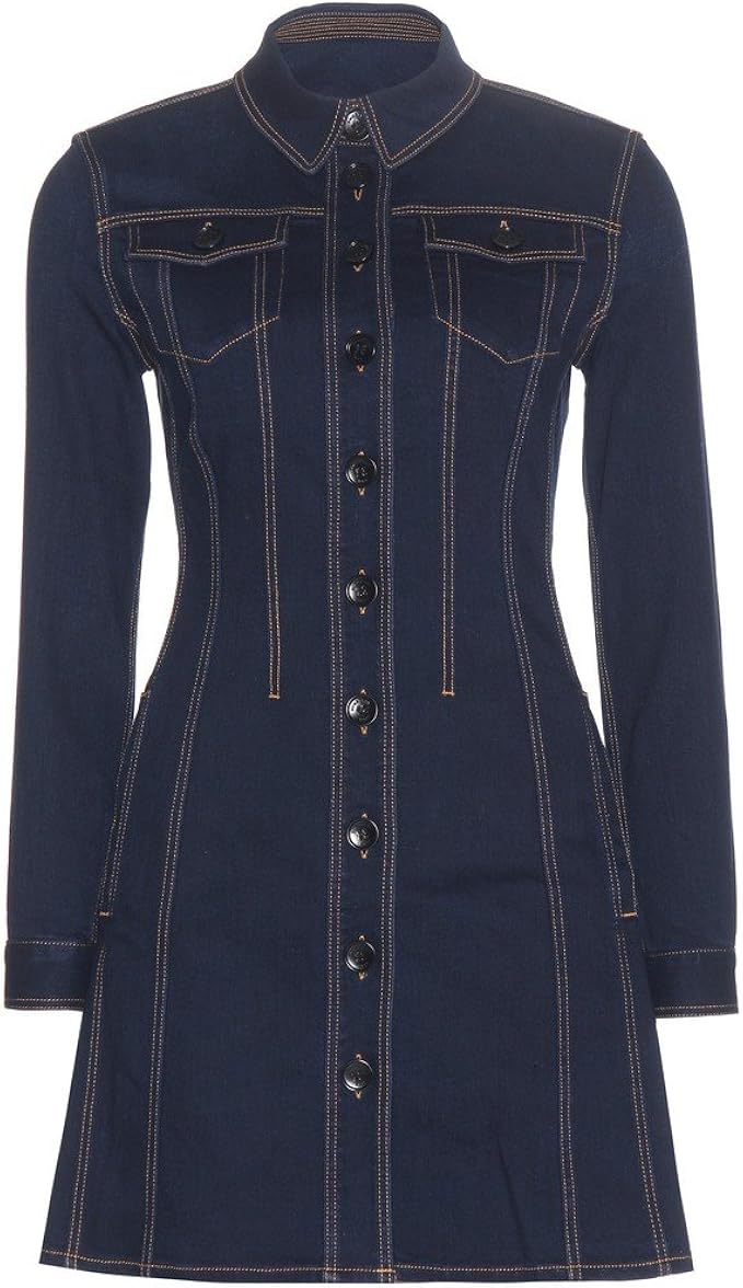 stretch denim shirt dress