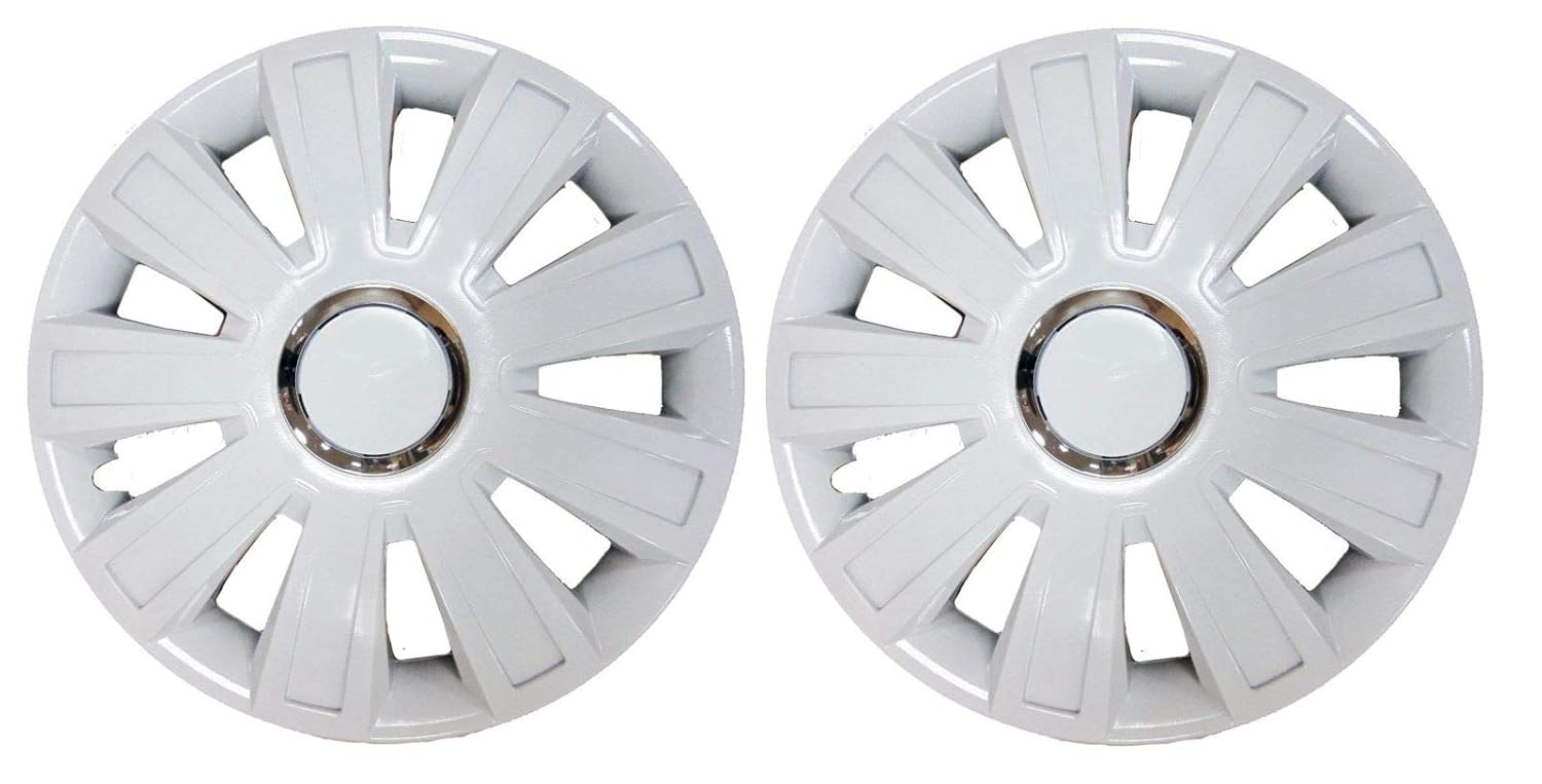 Pair Of White 13" Caravan Wheel Trims Hub Caps for Lunar Ultima 524