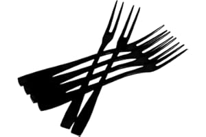 Vababa 8-Piece Black Stainless Steel Fruits Fork Set, Mini Dessert Fork