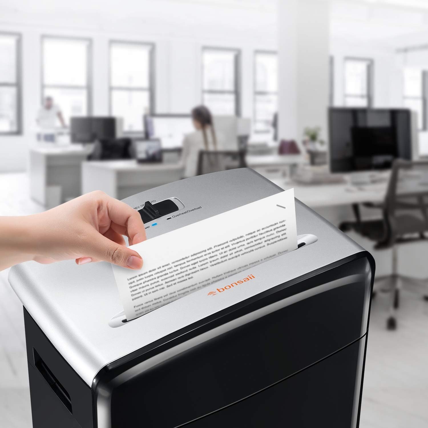 Bonsaii 10-Sheet High-Security Micro-Cut Paper Shredder, Credit Card/Staples/Clips Shredders for Office and Home Use, 3.5-Gallon Pullout Wastebasket with Large Transparent Window (C220-B) : Electronics