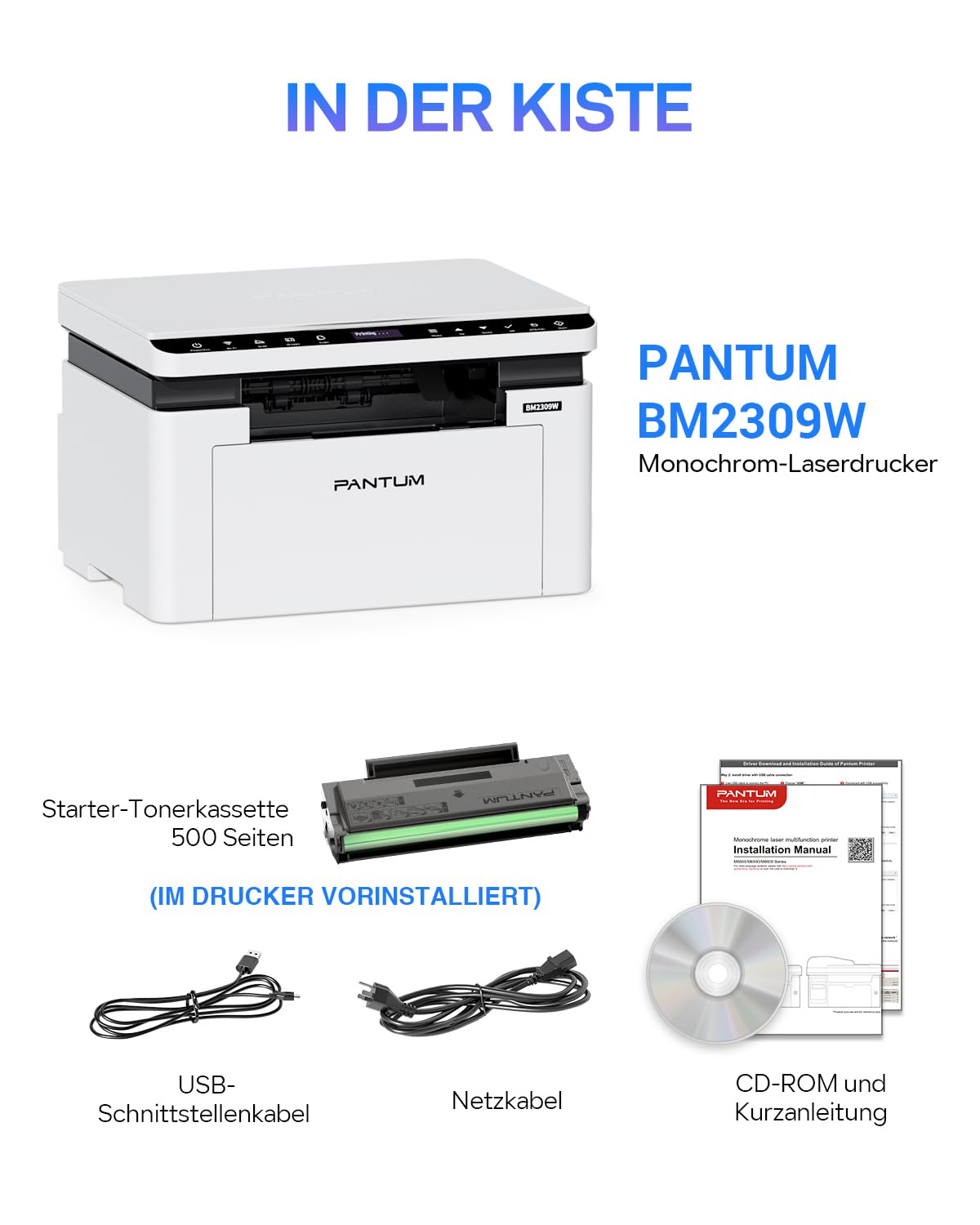 PANTUM BM2309W laserdrucker Multifunktionsgerät, Drucker Scanner Kopierer 3in1, Schwarz Weiss, WLAN Drucker, Airprint, A4, 1200 x 600 DPI, 20 Seiten pro Minute 9