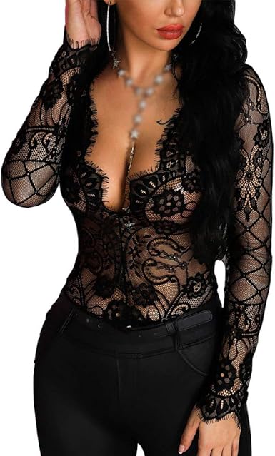 black lace mesh top
