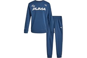 PUMA Boys Sweatpants Set - 2 Piece Soft Fleece Crewneck Pullover Boys Sweatshirts and Jogger Pants Kids Activewear Set (4-16)