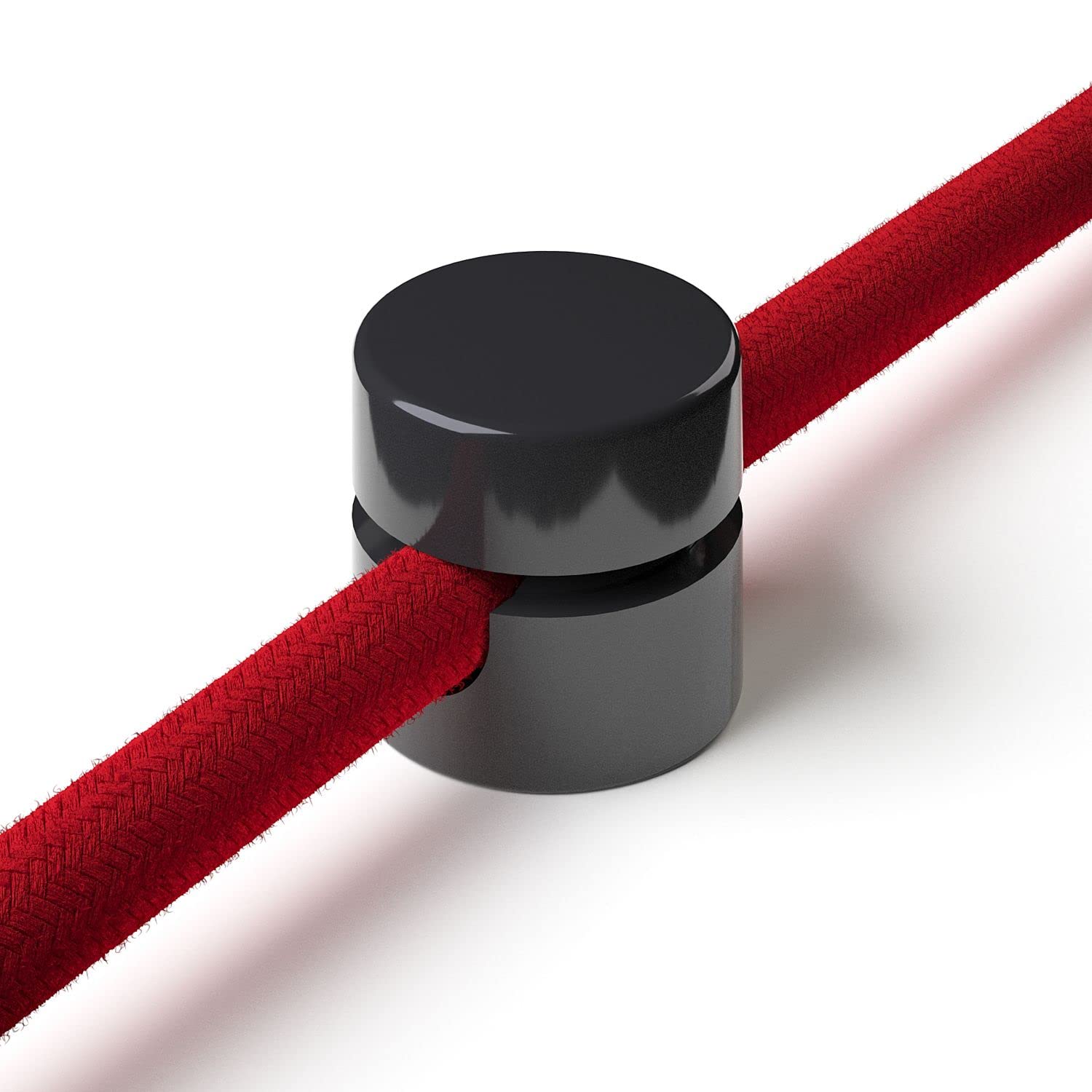 Pack of 10 – Two-Piece Monkey Swing for Textile Cable, Surface-Mounted Cable Holder for Lamp, Black