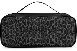 SUITOSELFY Black Leopard Print Stethoscope Case for Nurse Portable Stethoscope Holder Travel Stethoscope Carrying Bag with Mesh Pocket for Compatible with 3M Littmann/Omron/MDF Stethoscope