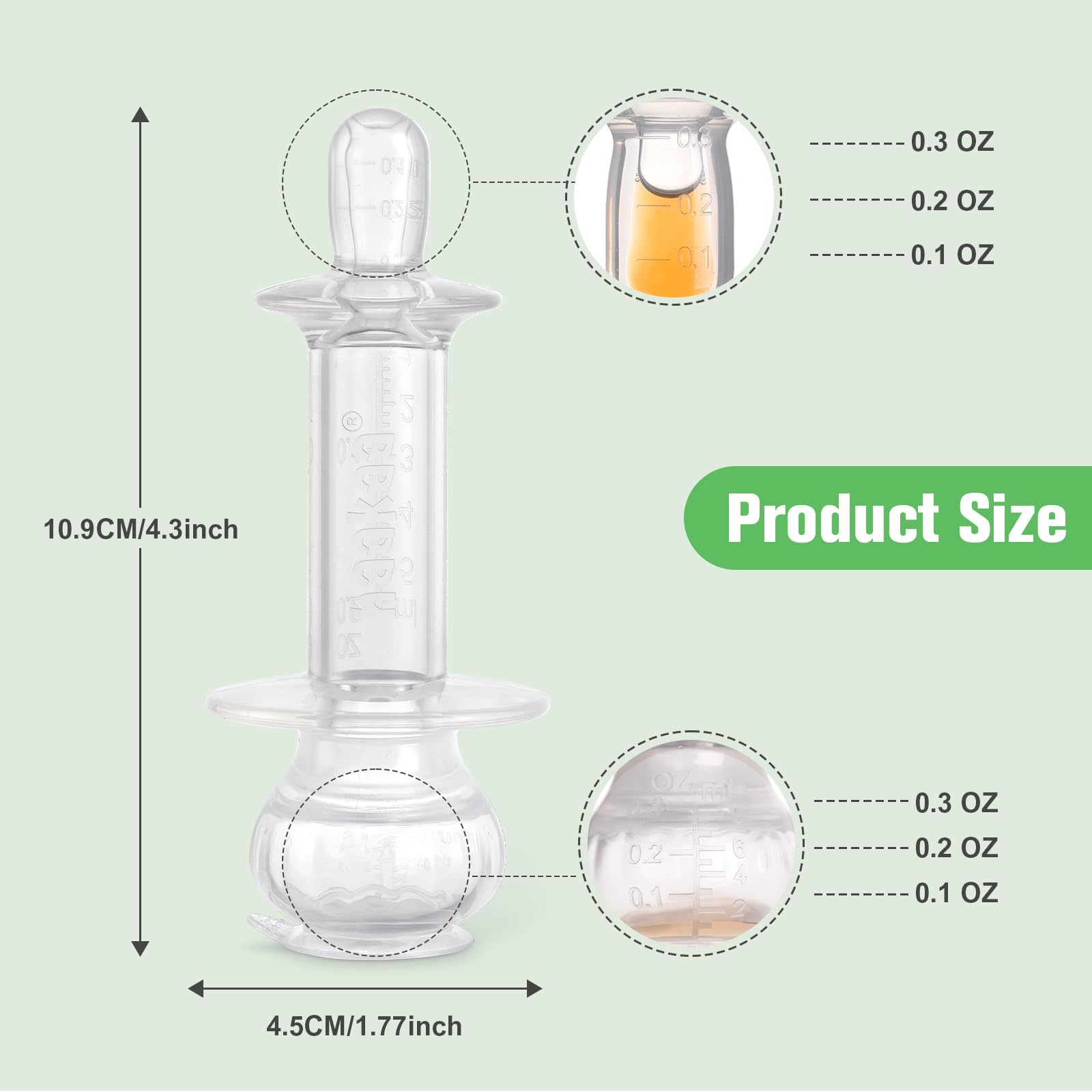 haakaa Baby Medicine Dispenser,Syringe for Liquid,Unique Silicone Ball Design, Dual-Angled Ports,One-Handed Operation,0 Months+