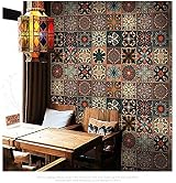 indabyo Moroccan Style Tile Stickers 20pk Brown Vintage Mosaic 15cm x 15cm Peel view 8