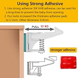 DIWUJI 12Pcs Child Safety Cupboard Locks Invisible Adhesive No Drilling White view 2