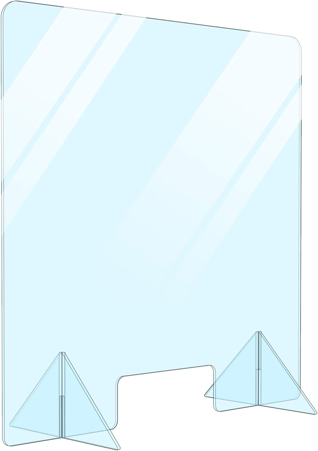 Portable Protection Acrylic Sneeze Guard/Plexiglass Shield for Office Desk, Countertop, Reception Table, Checkout Desk, Cashier Table Made in USA (24" W x 24" H): Kitchen & Dining