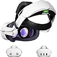 Aolukytech Battery Head Strap 10000mAh Compatible with Meta Quest 3/Quest 3S Accessories-Battery Pack Soft Cushion VR Elite Strap for Balance Weight-Extend Playtime&Enhance Immersion&Fast Charge