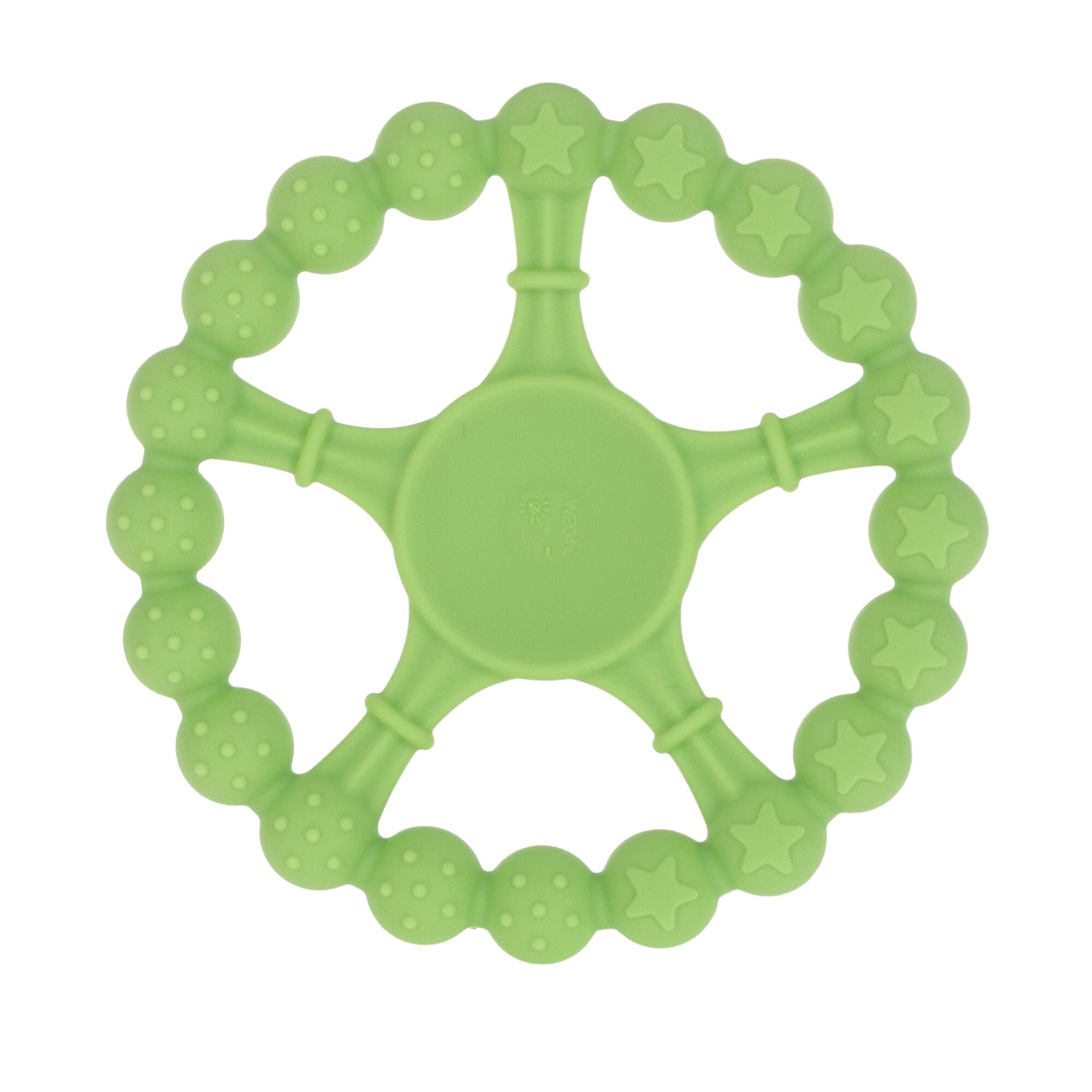 Nuby Silicone Wheel Teether - 3+ Months - Soft, Multi-Textured Baby Teething Toy - Natural Teething Relief for Babies
