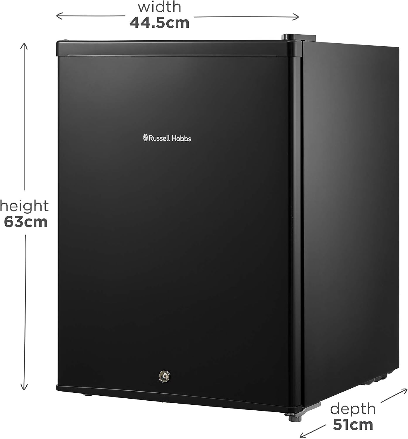 Russell hobbs 65L Mini Fridge with Lock & Key RHTTF67B-LCK, Table top Lockable Fridge, Energy A+ & Ice Box, Black - Image 3