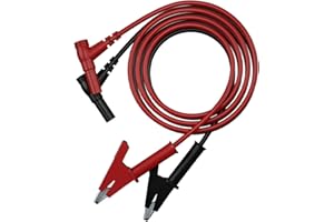 CZJZDZ 2pcs Right-Angle Banana Plug to Alligator Clip Test Lead Cable Line Wire, 4mm Banana Plug for MultiMeter, Electrical Test Jumper Wire 100cm/3.3ft J.70065