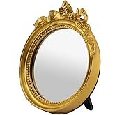 Bitray Vintage Wall Mirror Decorative Hanging Mirror 4.2" Dia Small Gold Round Wall Mirror