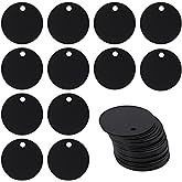 StayMax Round Aluminum Blank Tags Stamping Blanks Engraving Blanks 25 Pack (Black)