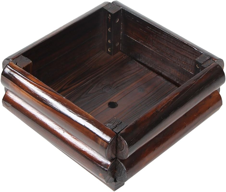 VH FURNITURE Wooden Plant Pot Light Edge Square Shape Garden Flower Package-VIVA16102