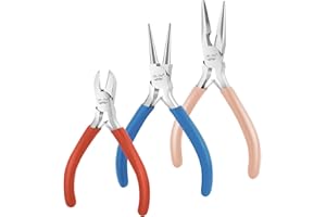 Mr. Pen- Jewelry Pliers Set, 3 Pack, Rubber Handle & Ergonomic Design, Mini Pliers for Jewelry Making Tools, Small Wire Cutte