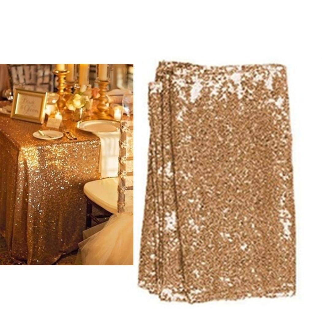Nessere Round Rectangle Glitter Sequin Party Tablecloth Puc Rose Gold Silver Gold Table Cloth For Wedding Engagement Decoration Tablecloths