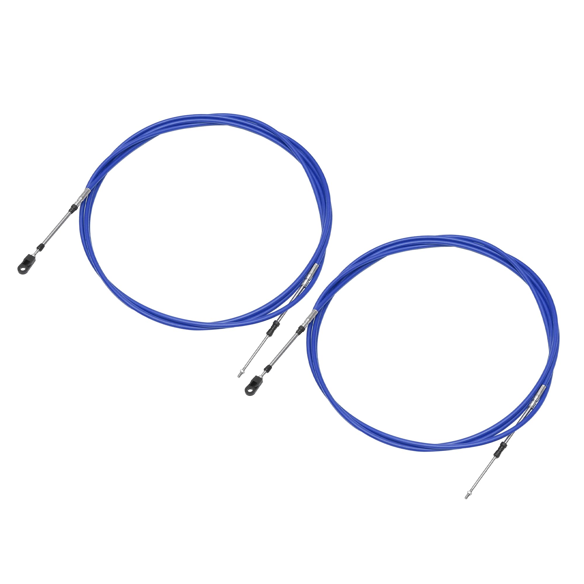 X AUTOHAUX 2 Pcs 500cm 16FT 33C/3300 Marine Boat Throttle Control Cable Blue