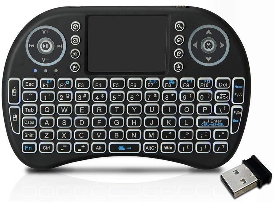Loopan i8 Mini Wireless Keyboard and Mouse(Touchpad with Backlight) with Smart Function for Smart Tv, Android Tv Box, Raspberry-Pi, Android & iOS Devices (Black)