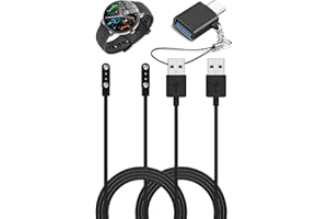 FJIASTB for KIBFLE DR03 Smart Watch Charger Cable, Magnetic USB A Fast Charging Cord with USB C Adapter (2 x Cable + 1 x Adap