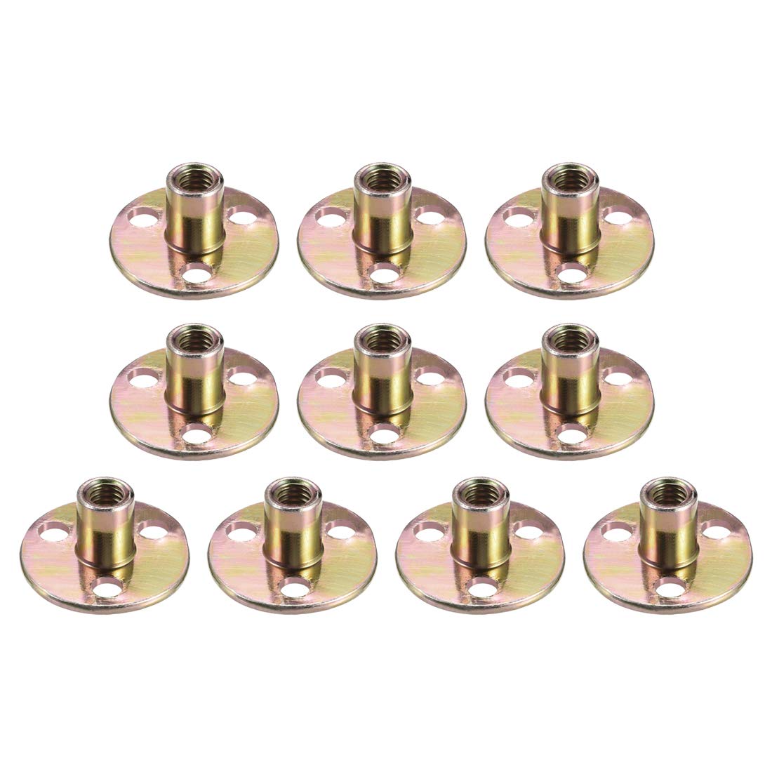 sourcing map 5/16"x36x2.5mm Brad Hole Tee Nut Carbon Steel T-Nuts Furniture Hardware Flange Insert Female Thread 10pcs